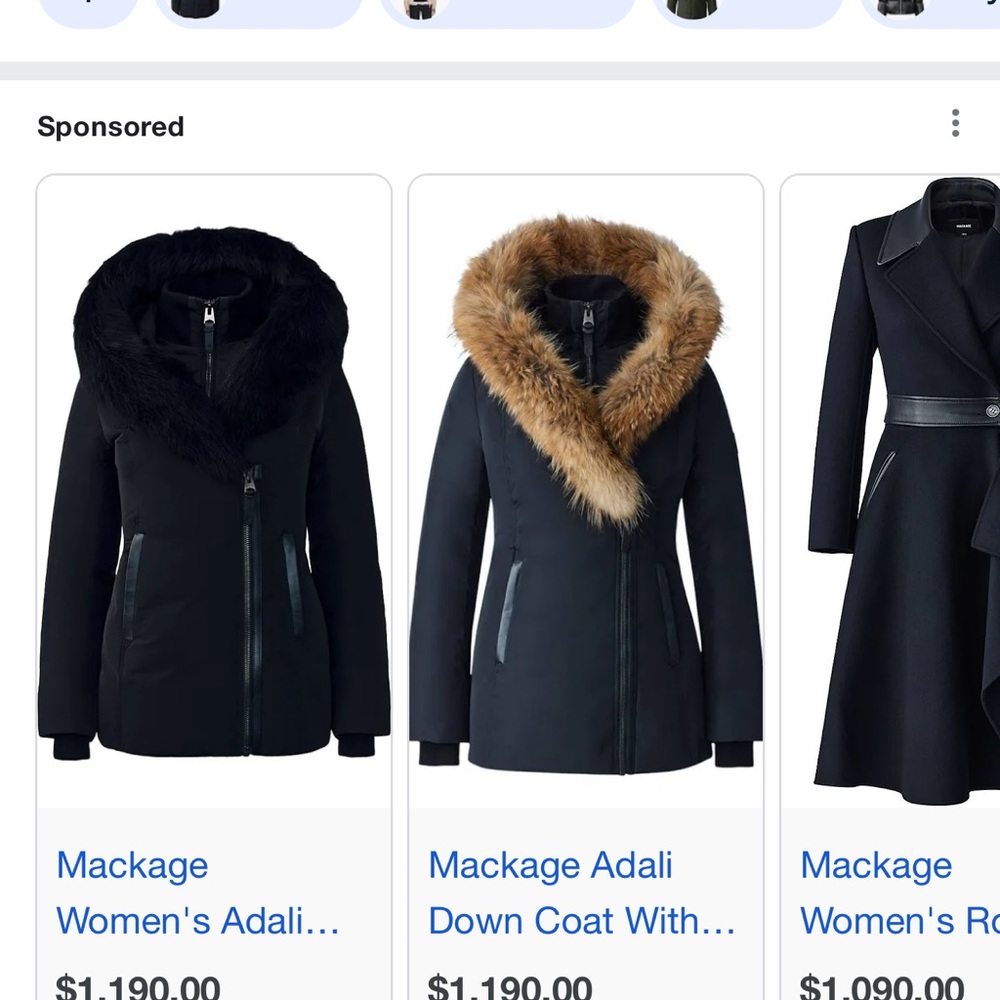 Mackage Adali Down Coat with Fur Trim - Black